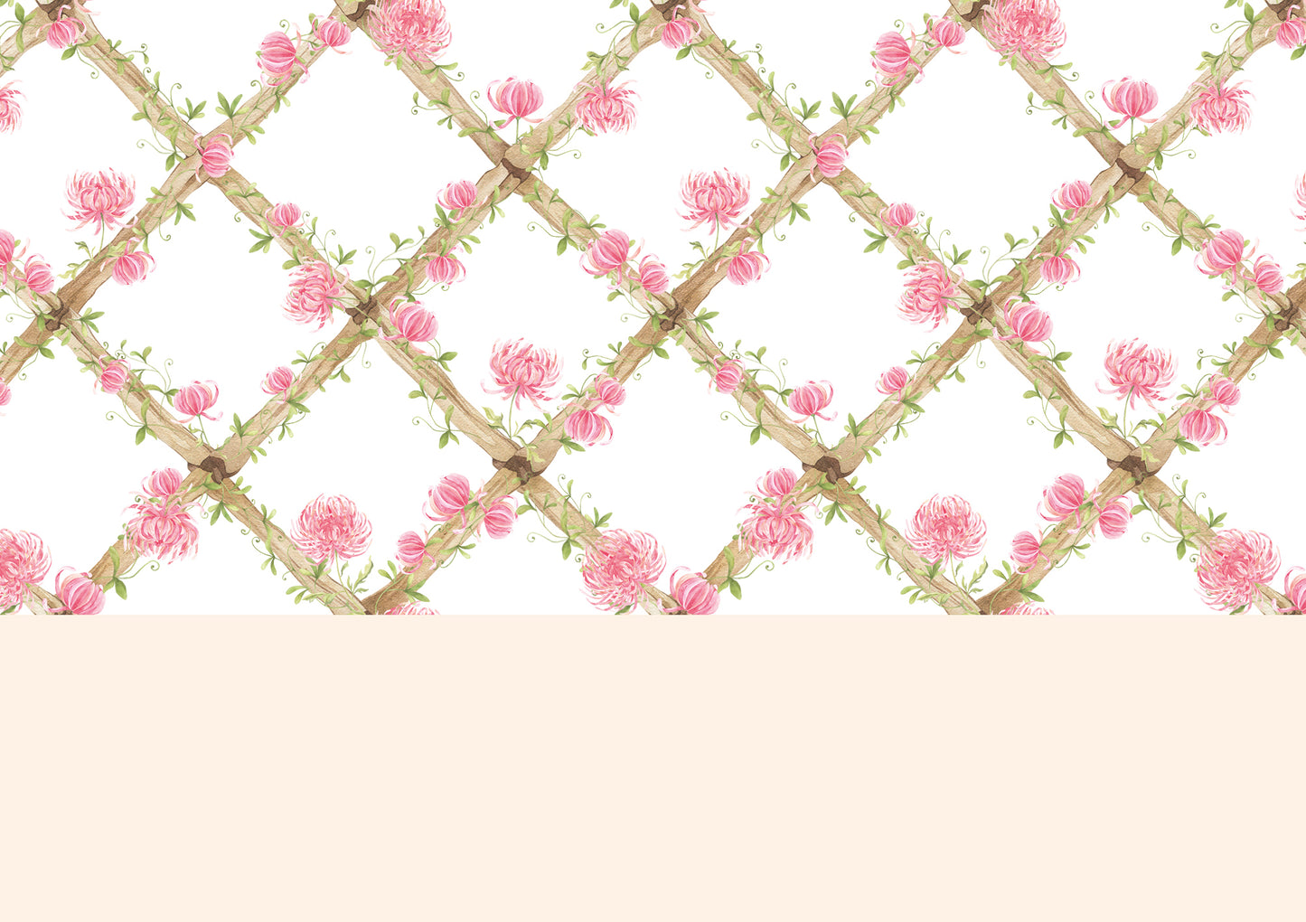 BambooTrellisBorder__chrysanthemums
