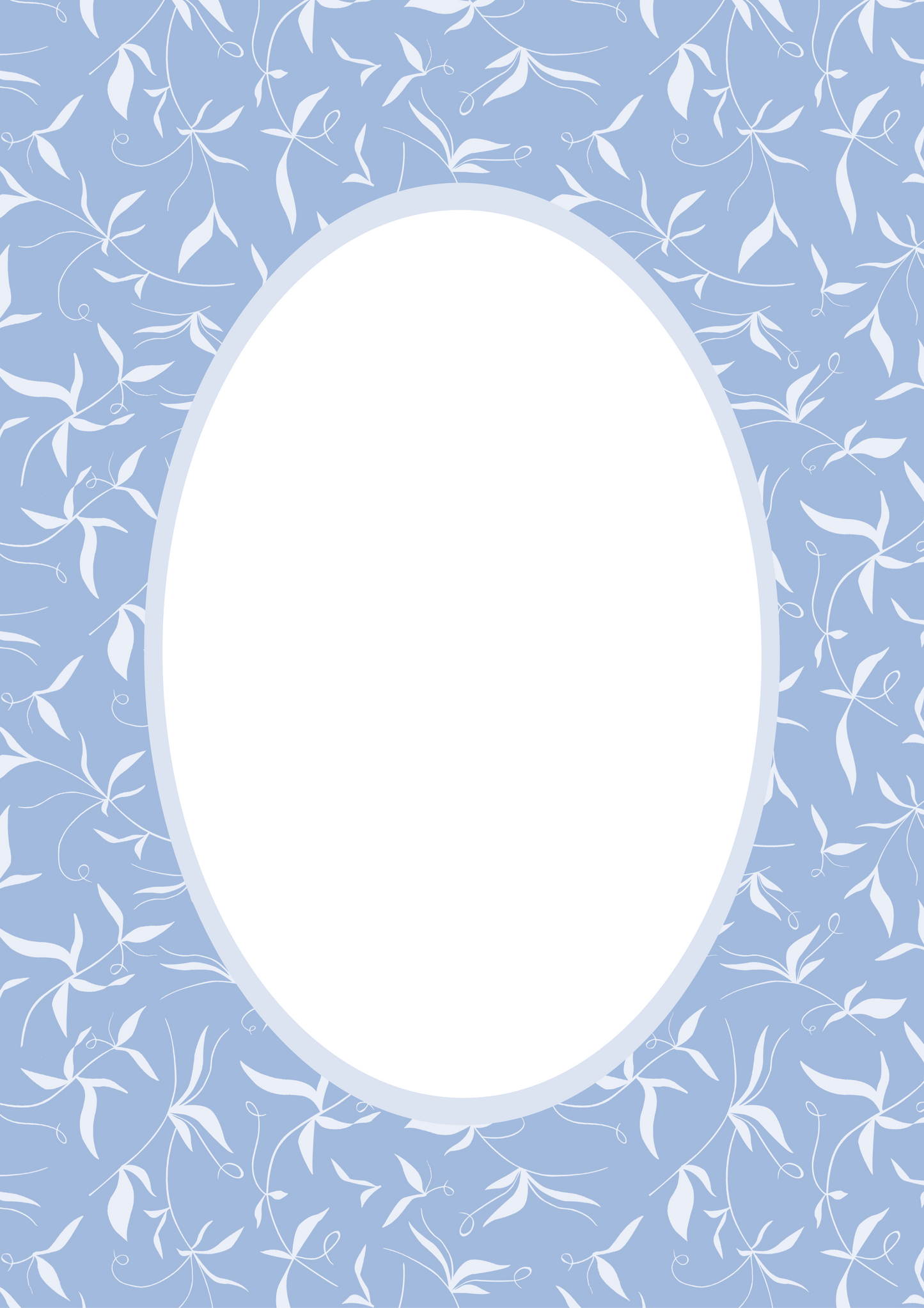 Botanical Photo Mount - picture frame passepartout - oval aperture - Coeur et Maman