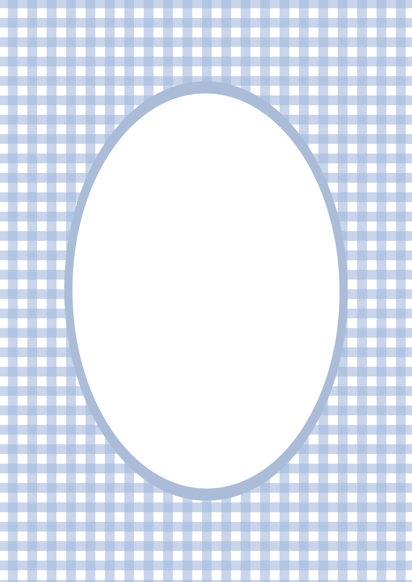 Gingham Photo Mount - picture frame passepartout - oval aperture - Coeur et Maman