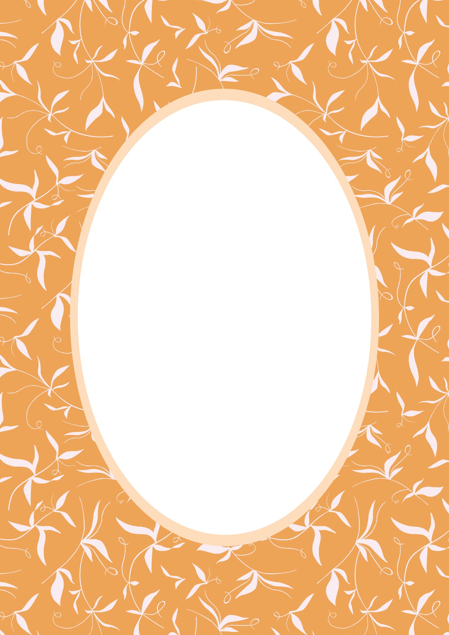 Botanical__Orange__Oval
Orange botanical picture frame mat board with warm botanical detailing; ideal for autumn nursery art, harvest-themed photos, or seasonal prints — a unique gift for baby showers, birthdays, christenings, Easter, or Halloween.
