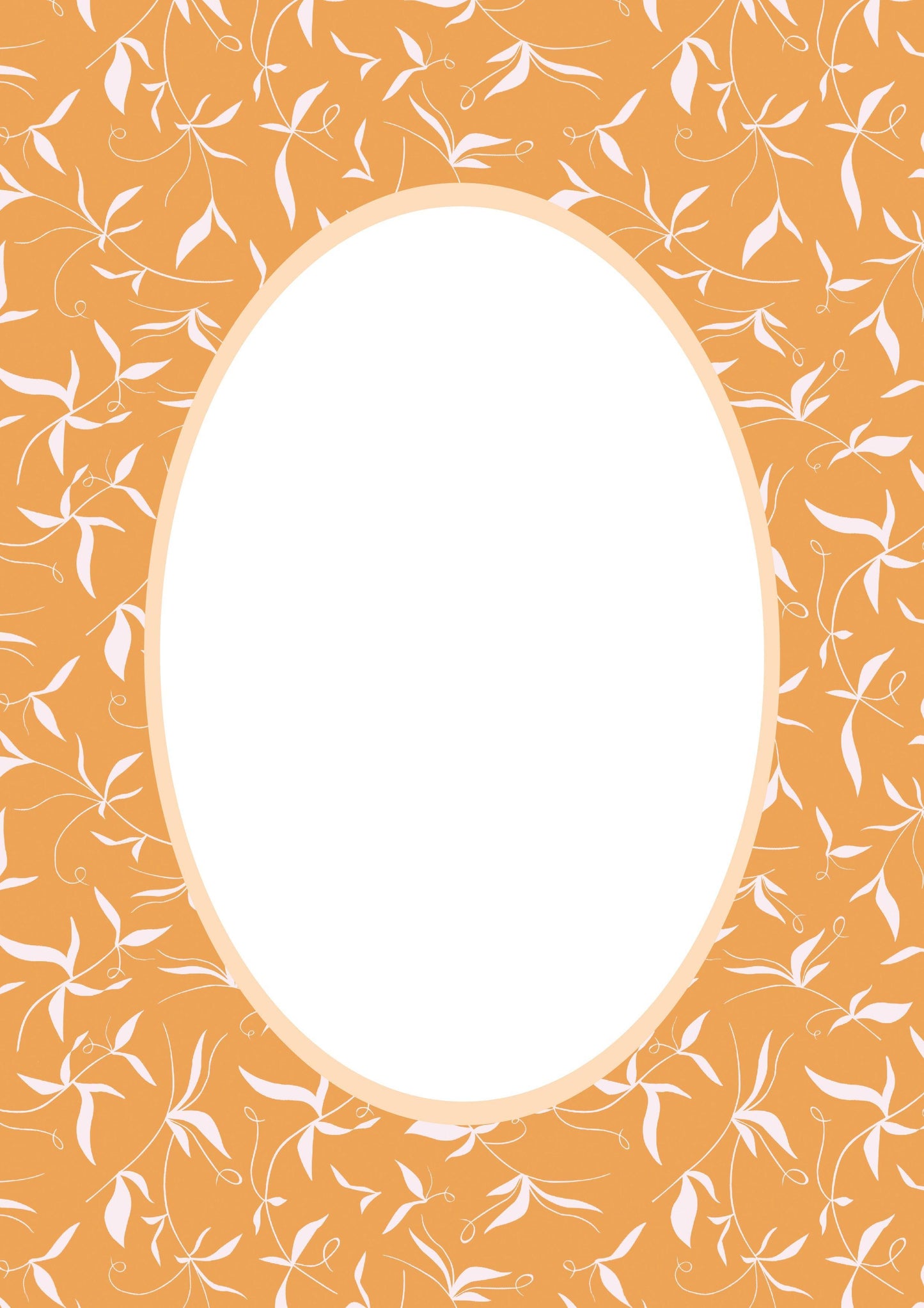 Botanical__Orange__Oval
Orange botanical picture frame mat board with warm botanical detailing; ideal for autumn nursery art, harvest-themed photos, or seasonal prints — a unique gift for baby showers, birthdays, christenings, Easter, or Halloween.