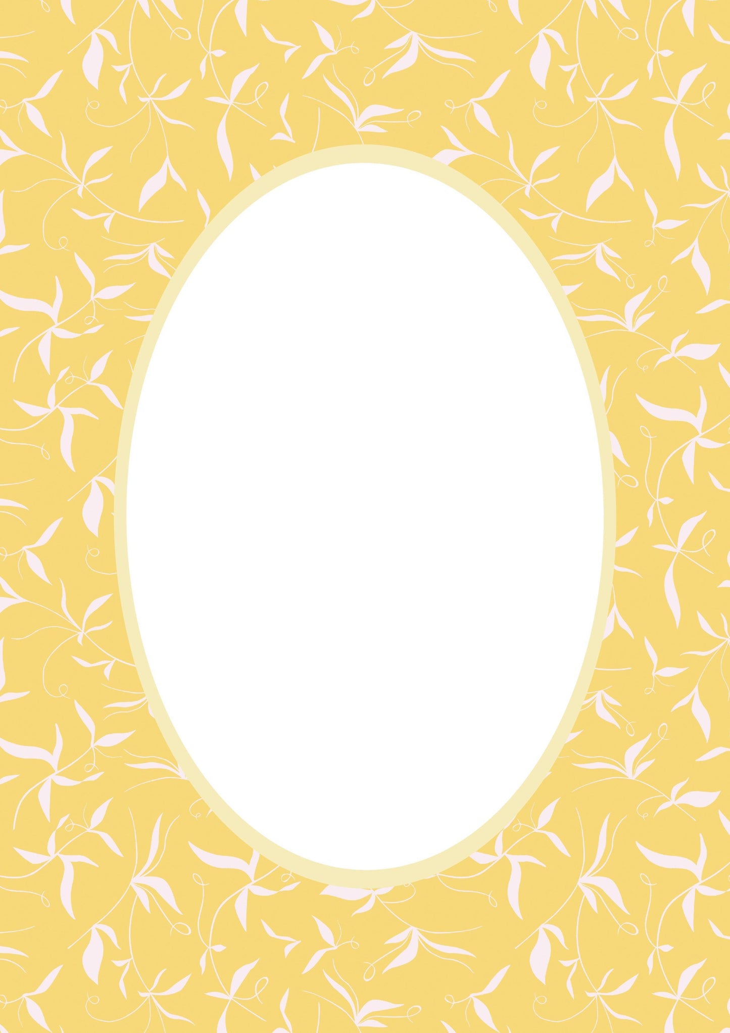 Botanical__Yellow__Oval
Yellow botanical picture frame mat board with cheerful botanical accents; perfect for light-filled nursery prints, sunny family photos, or seasonal artwork — a joyful gift for baby showers, birthdays, christenings, or Easter.