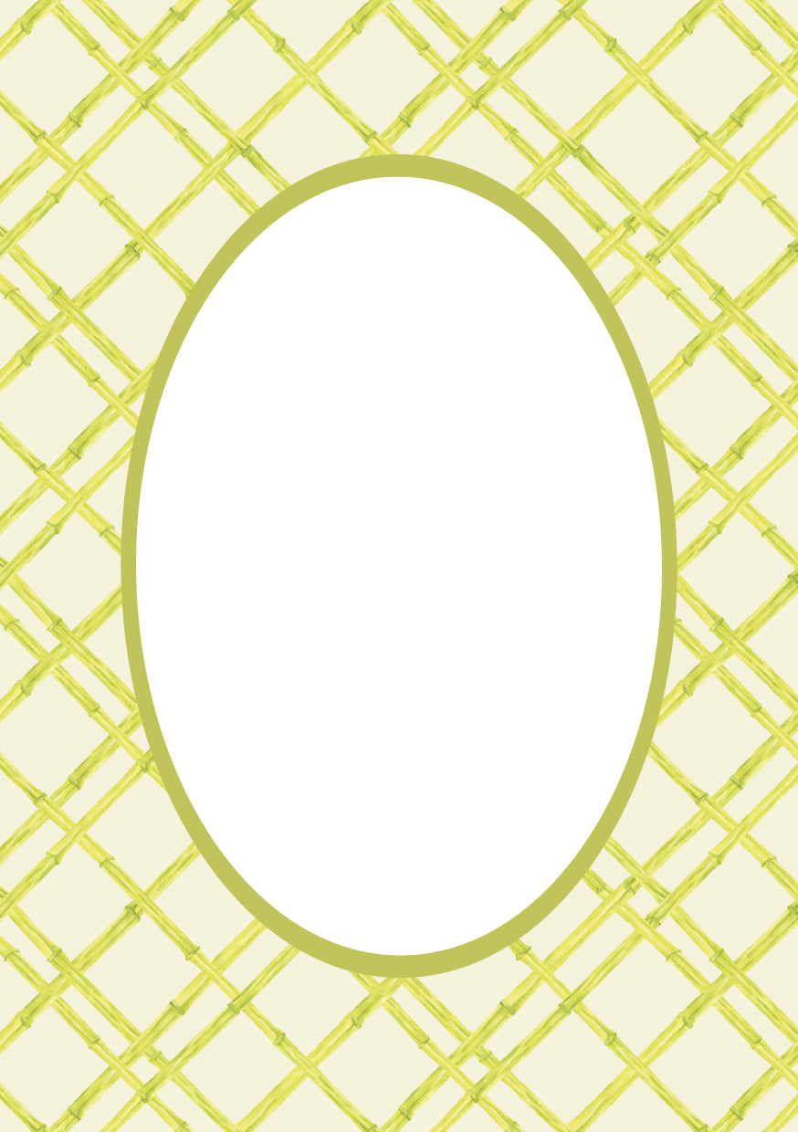 Bamboo Photo Mount - picture frame passepartout - oval aperture - Coeur et Maman