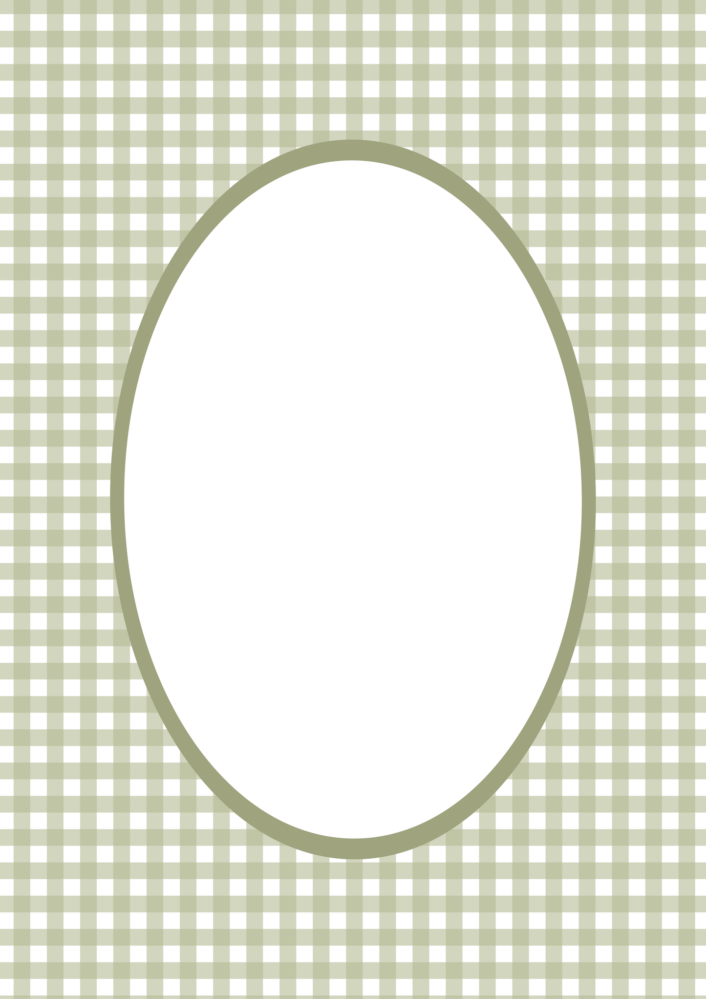Green Oval Gingham Photo Mat