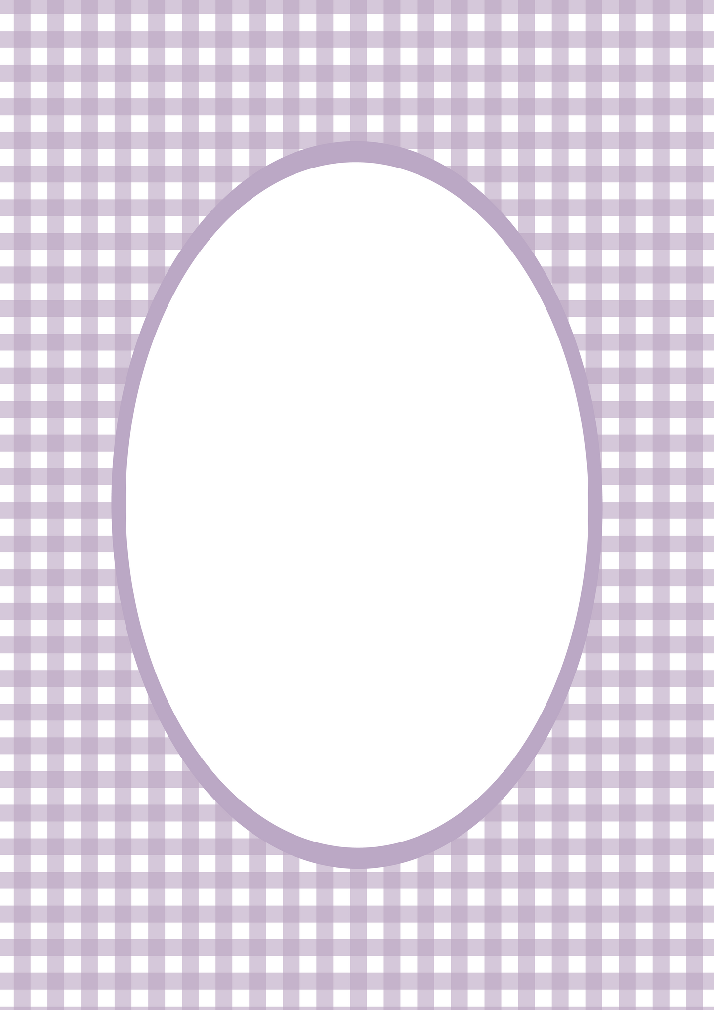 Gingham Photo Mount - picture frame passepartout - oval aperture - Coeur et Maman