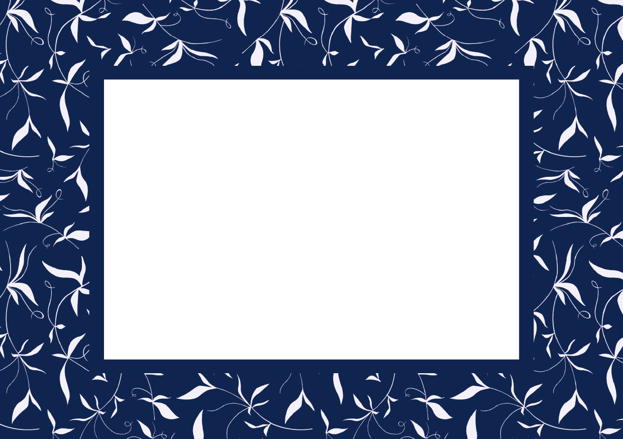 Navy Landscape Botanical Patterned Photo Mat
