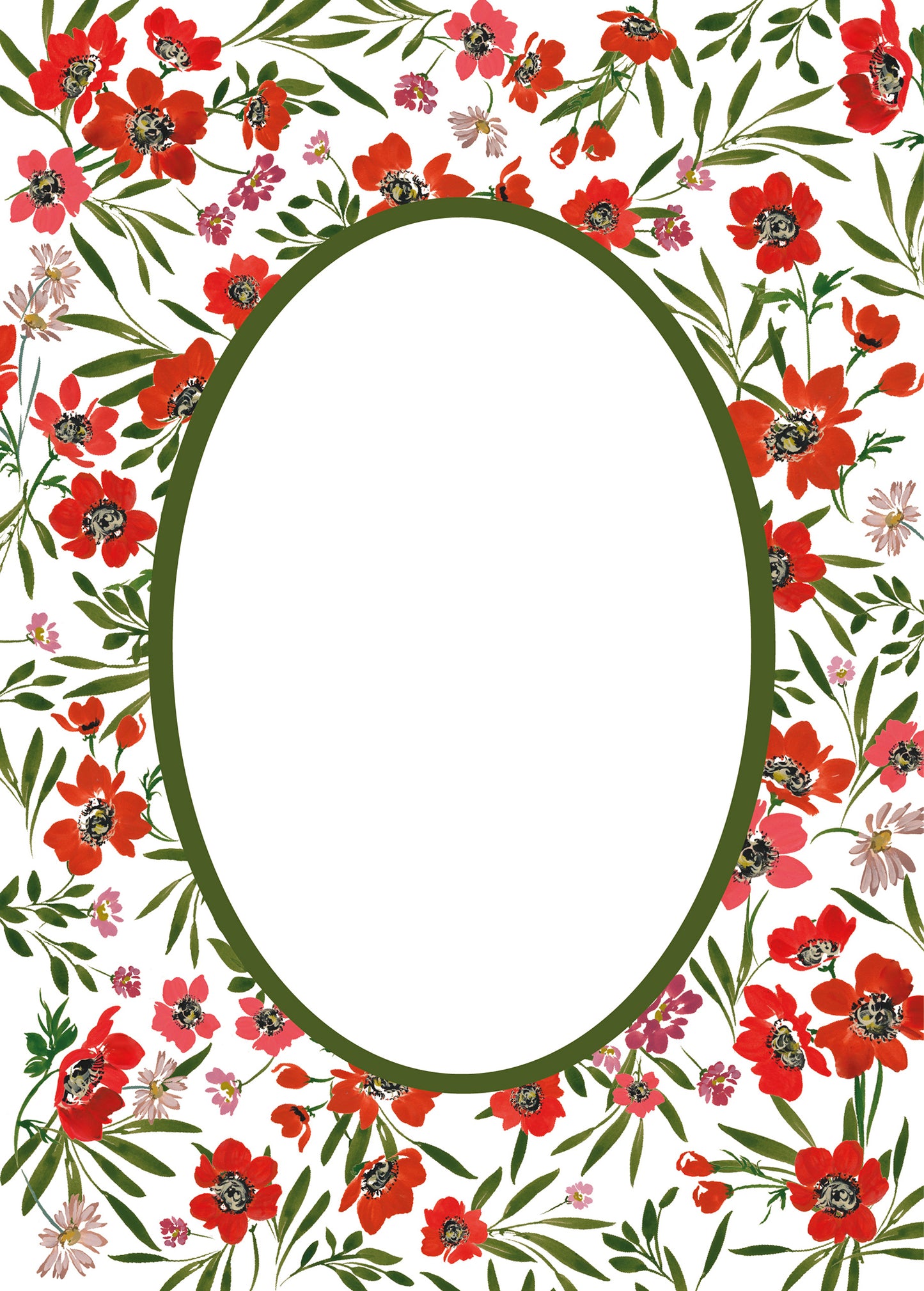 Scarlet Reverie Photo Mount - picture frame passepartout - oval aperture - Coeur et Maman