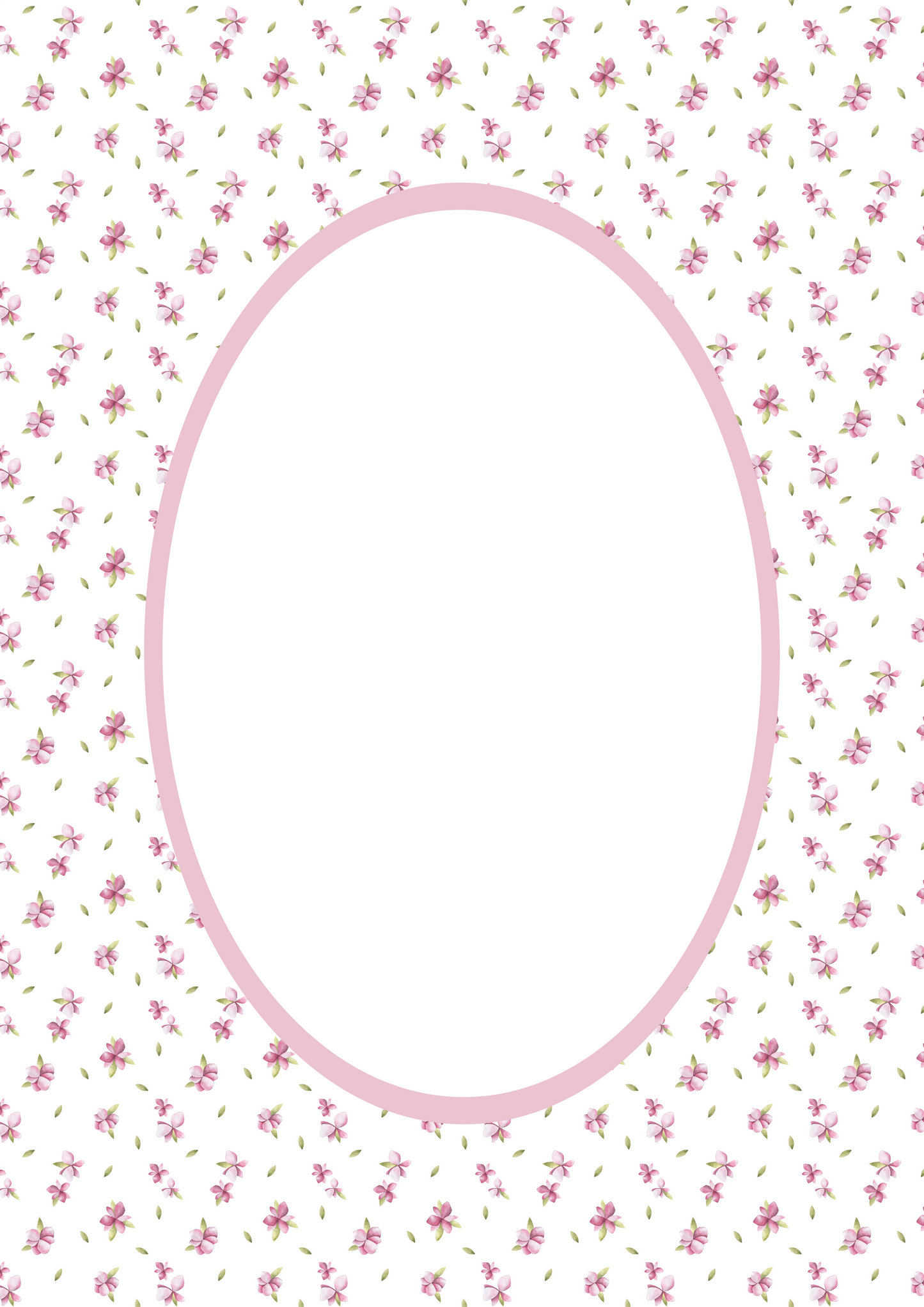 Floral Photo Mount - picture frame passepartout - oval aperture - Coeur et Maman