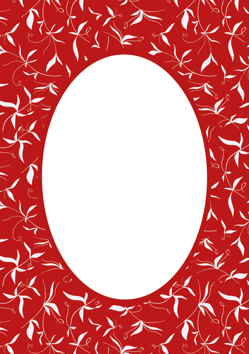 Botanical Photo Mount - picture frame passepartout - oval aperture - Coeur et Maman