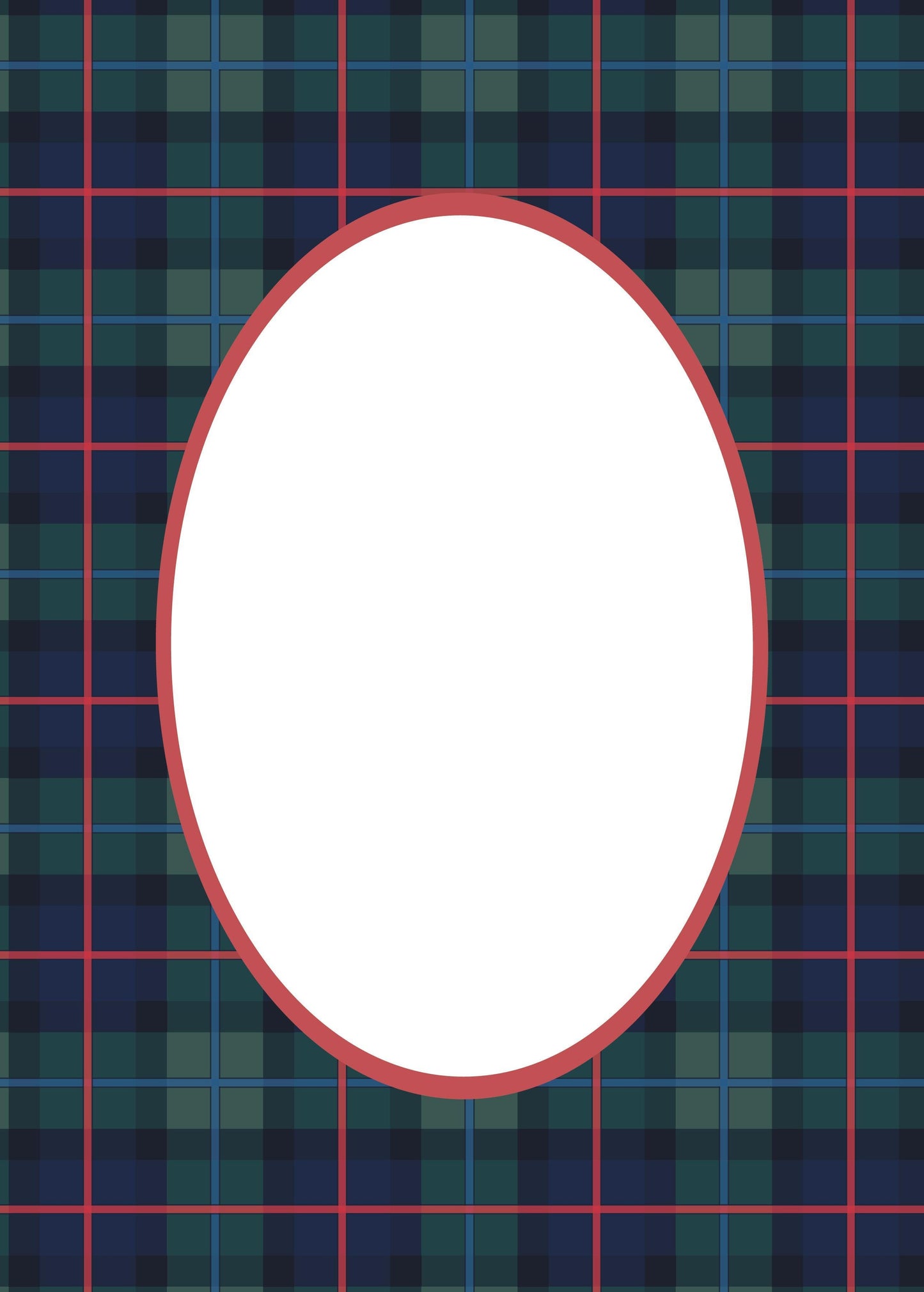 Campbell of Cawdor Tartan Photo Mount - picture frame passepartout - oval aperture - Coeur et Maman