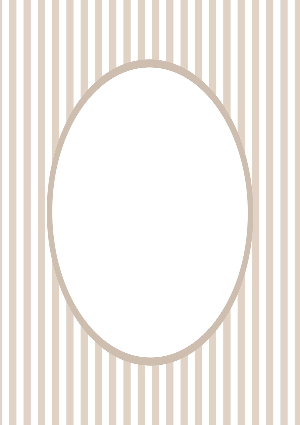 Small Stripes Photo Mount - picture frame passepartout - oval aperture - Coeur et Maman