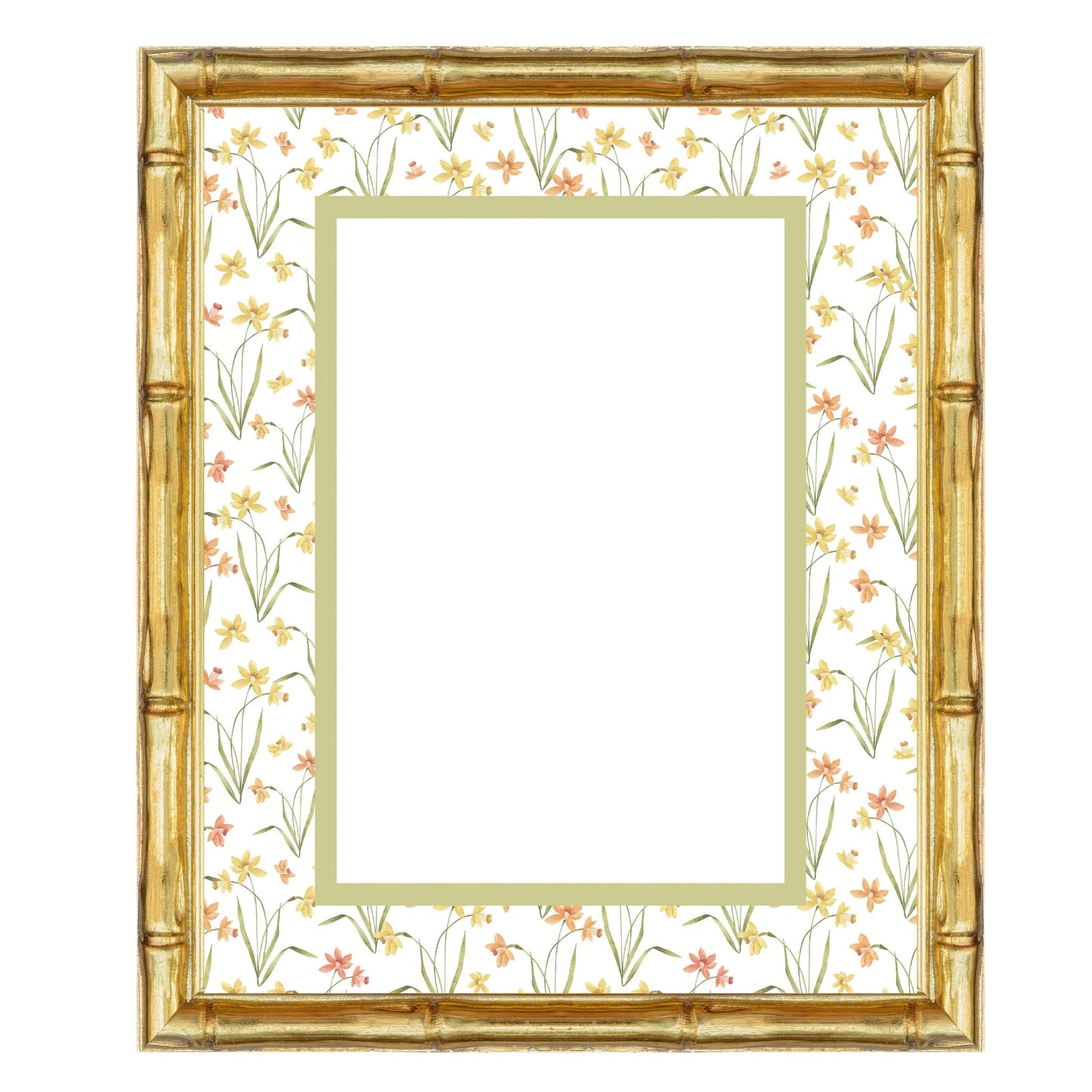 Floral__Green__Rectangle
Floral picture frame mat board featuring hand-illustrated daffodils in soft orange and yellow; perfect for spring nursery décor, Easter photos, or cheerful family prints — a meaningful gift for baby showers, christenings, birthdays, or baby’s first Easter.