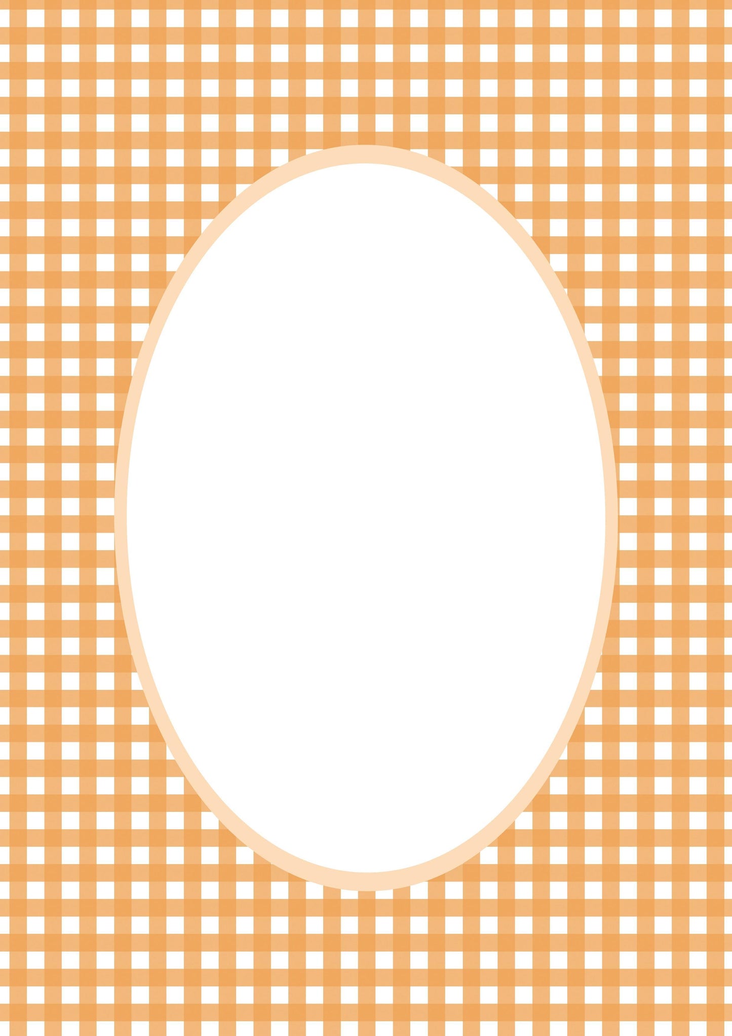 Gingham__Orange__Oval
Orange gingham picture frame mat board with vibrant checks; perfect for autumnal nursery art, playful children’s prints, or Easter or Halloween-inspired photographs — a unique gift for seasonal milestones or baby’s first autumn.