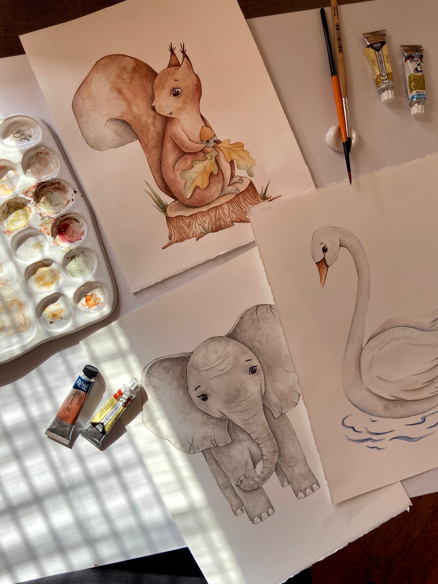 Swan Nursery Art Print