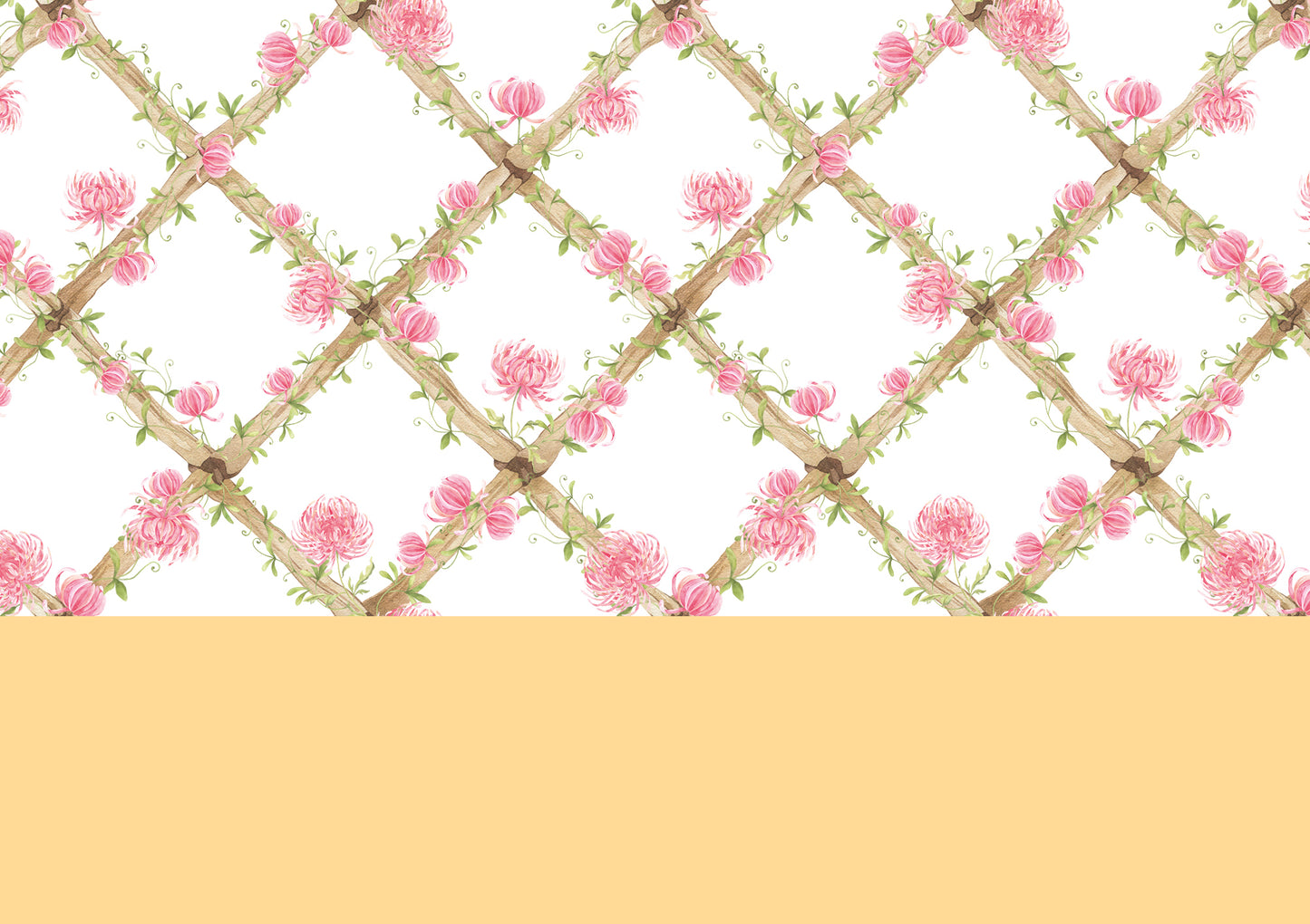 BambooTrellisBorder__chrysanthemums