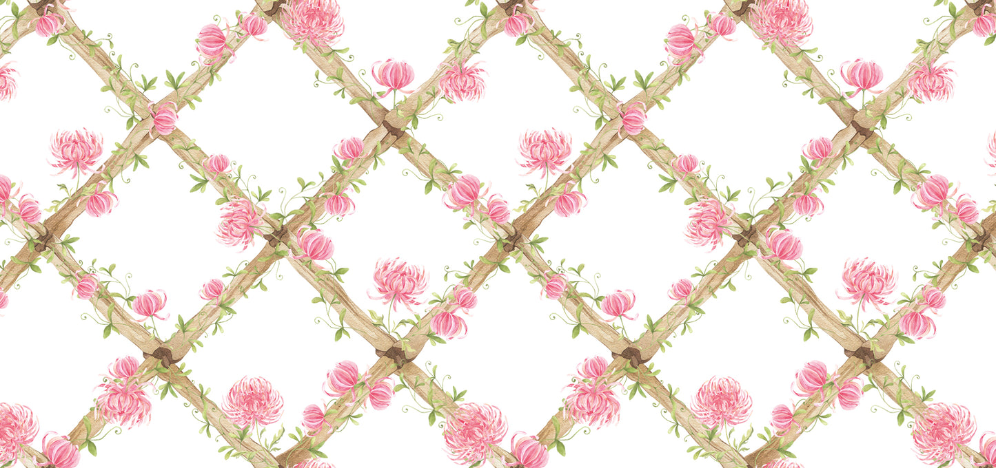 BambooTrellisBorder__chrysanthemums