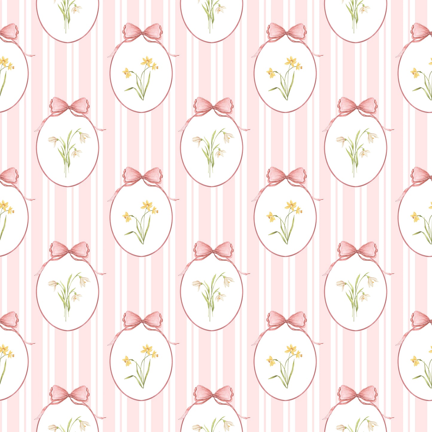 SnowdropsPinstripe__Coral