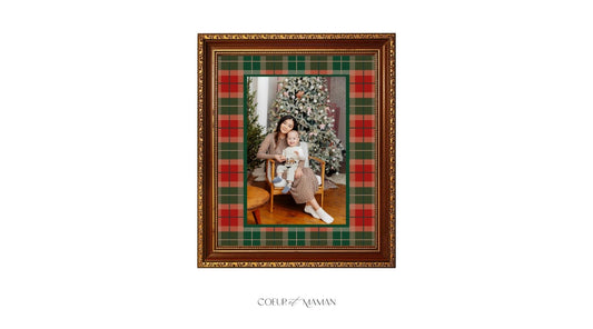 Coeur et Maman Christmas Printed Picture Frame Mount Board | Heritage Campbell of Cawdor Tartan  - the ultimate luxury heirloom christmas gift