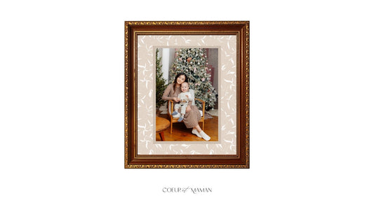 Coeur et Maman Christmas Printed Picture Frame Mount Board | Heritage Campbell of Cawdor Tartan  - the ultimate luxury heirloom gift
