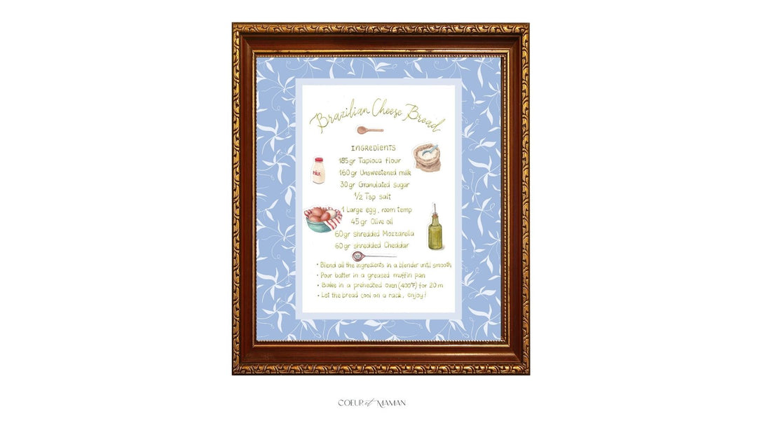 Coeur et Maman Botanical mount board -framing family recipe