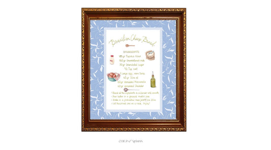 Coeur et Maman Botanical mount board -framing family recipe