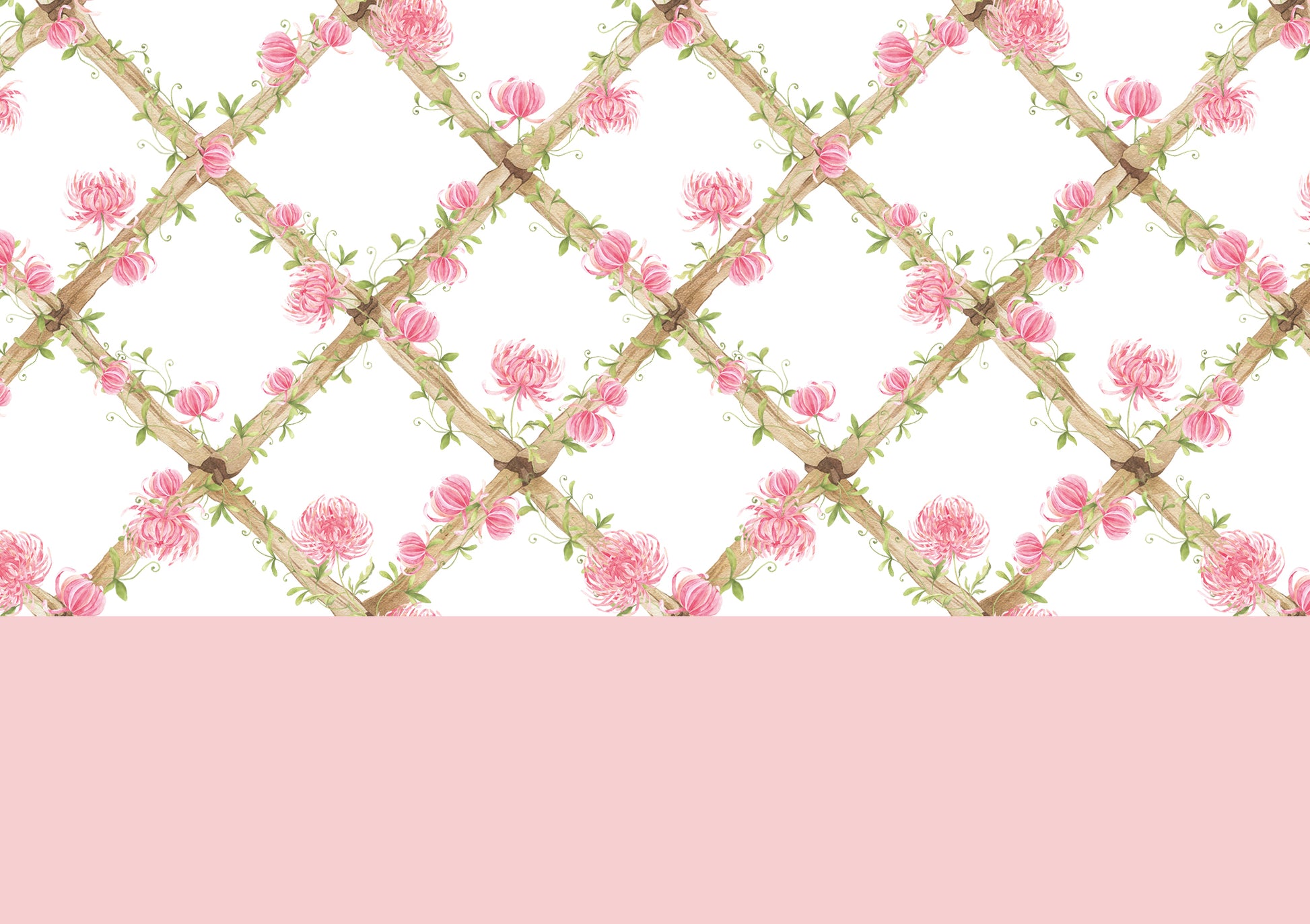 BambooTrellisBorder__chrysanthemums