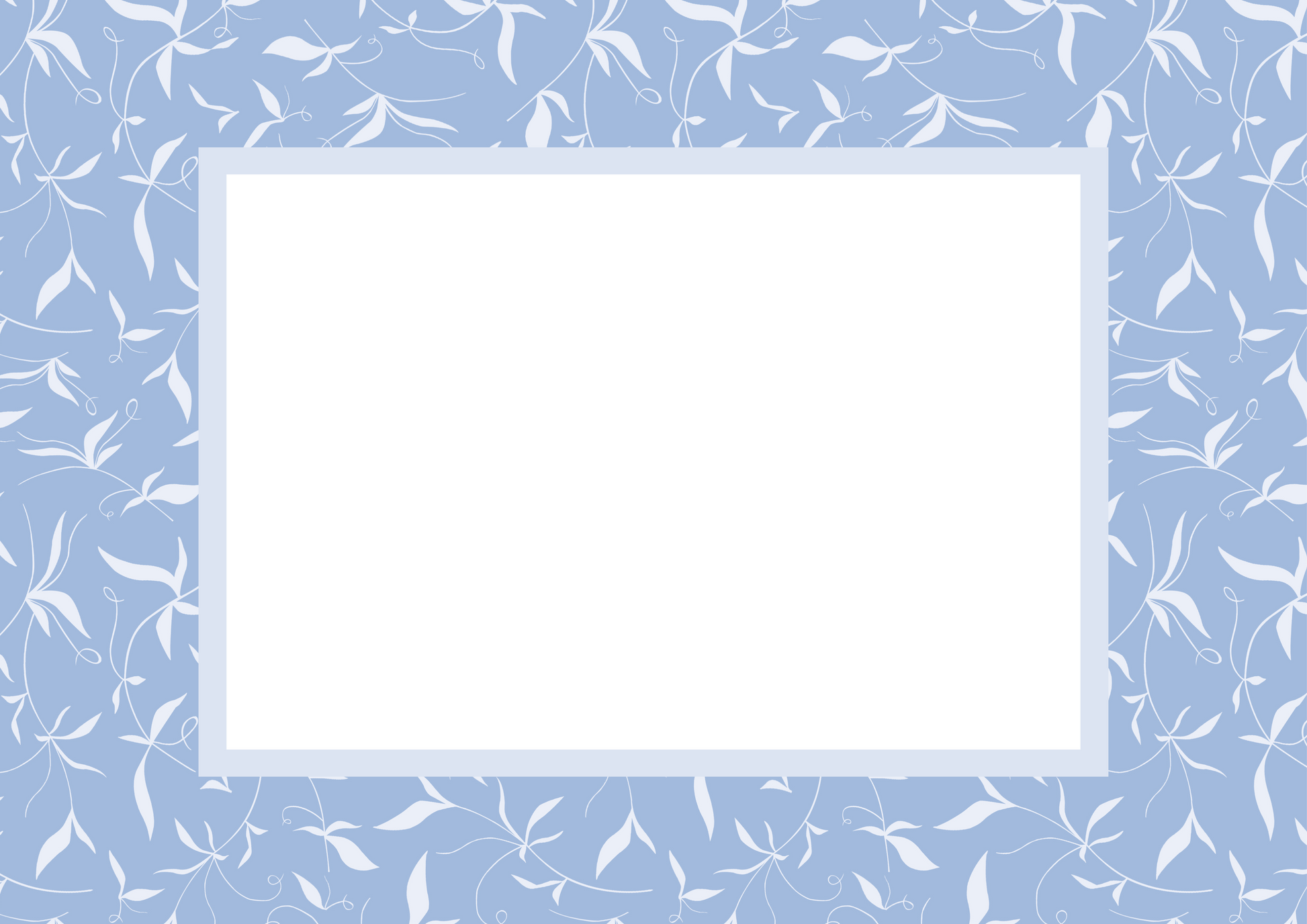 Blue Landscape Botanical Patterned Photo Mat