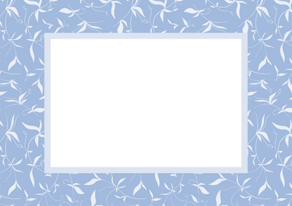 Blue Landscape Botanical Patterned Photo Mat