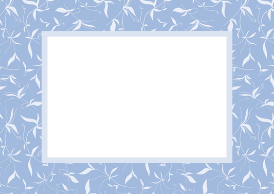 Blue Landscape Botanical Patterned Photo Mat