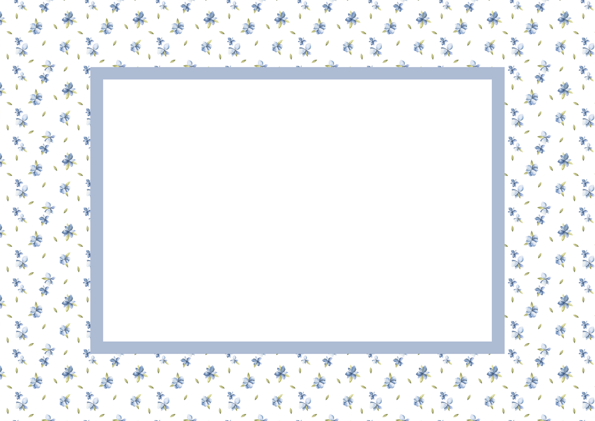 Blue Landscape Floral Photo Mat