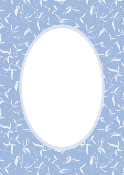 Blue Oval Botanical Patterned Photo Mat
