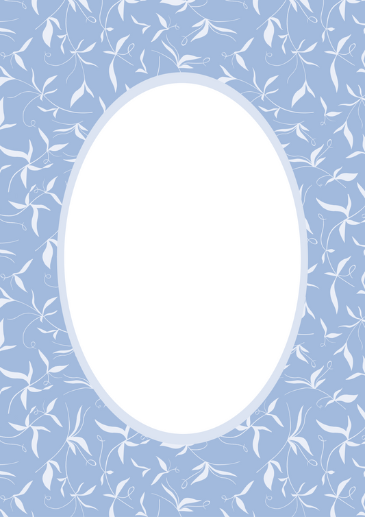 Blue Oval Botanical Patterned Photo Mat