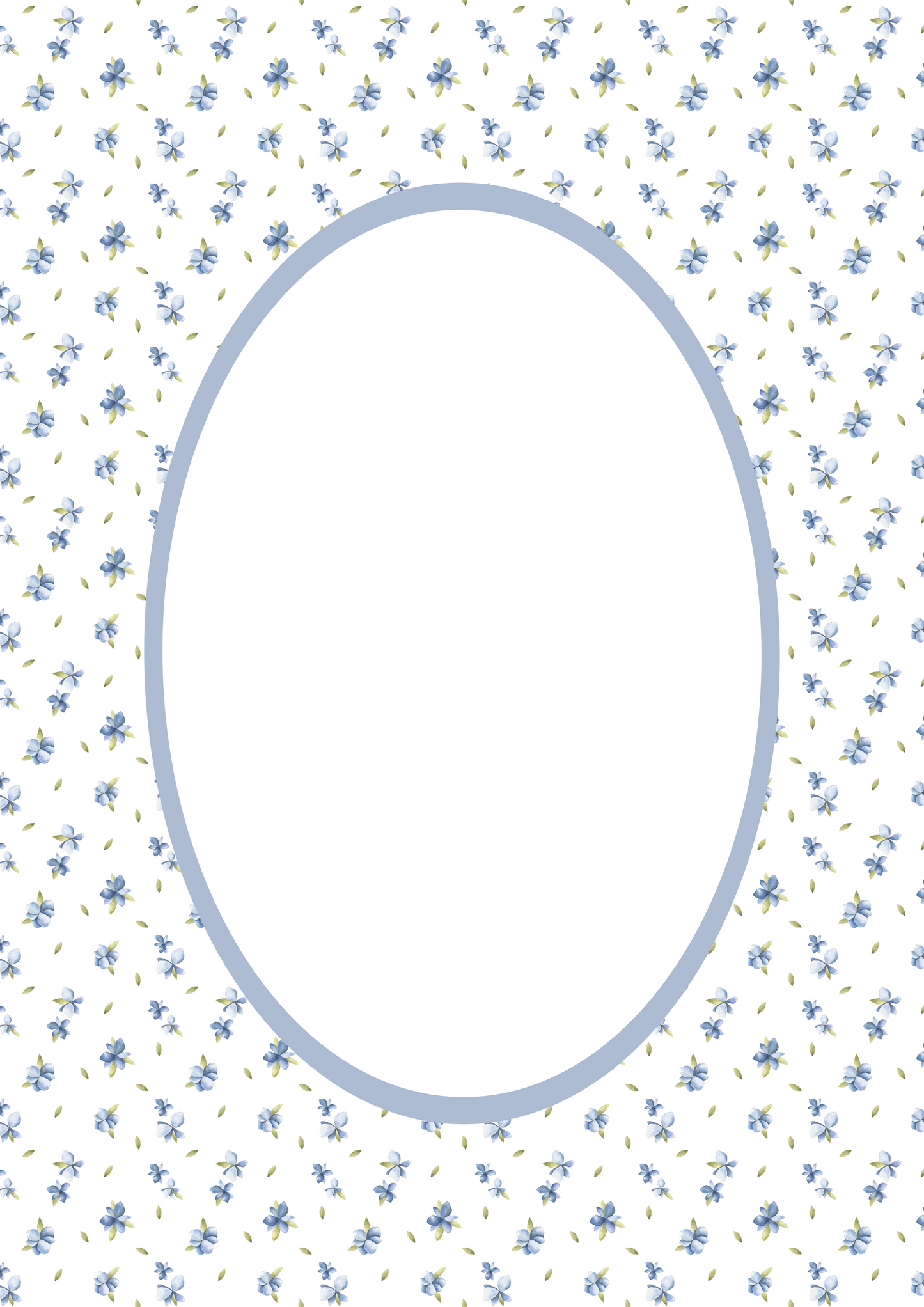 Blue Oval Floral Photo Mat