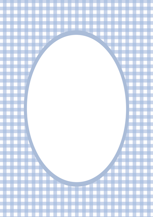 Blue Oval Gingham Photo Mat