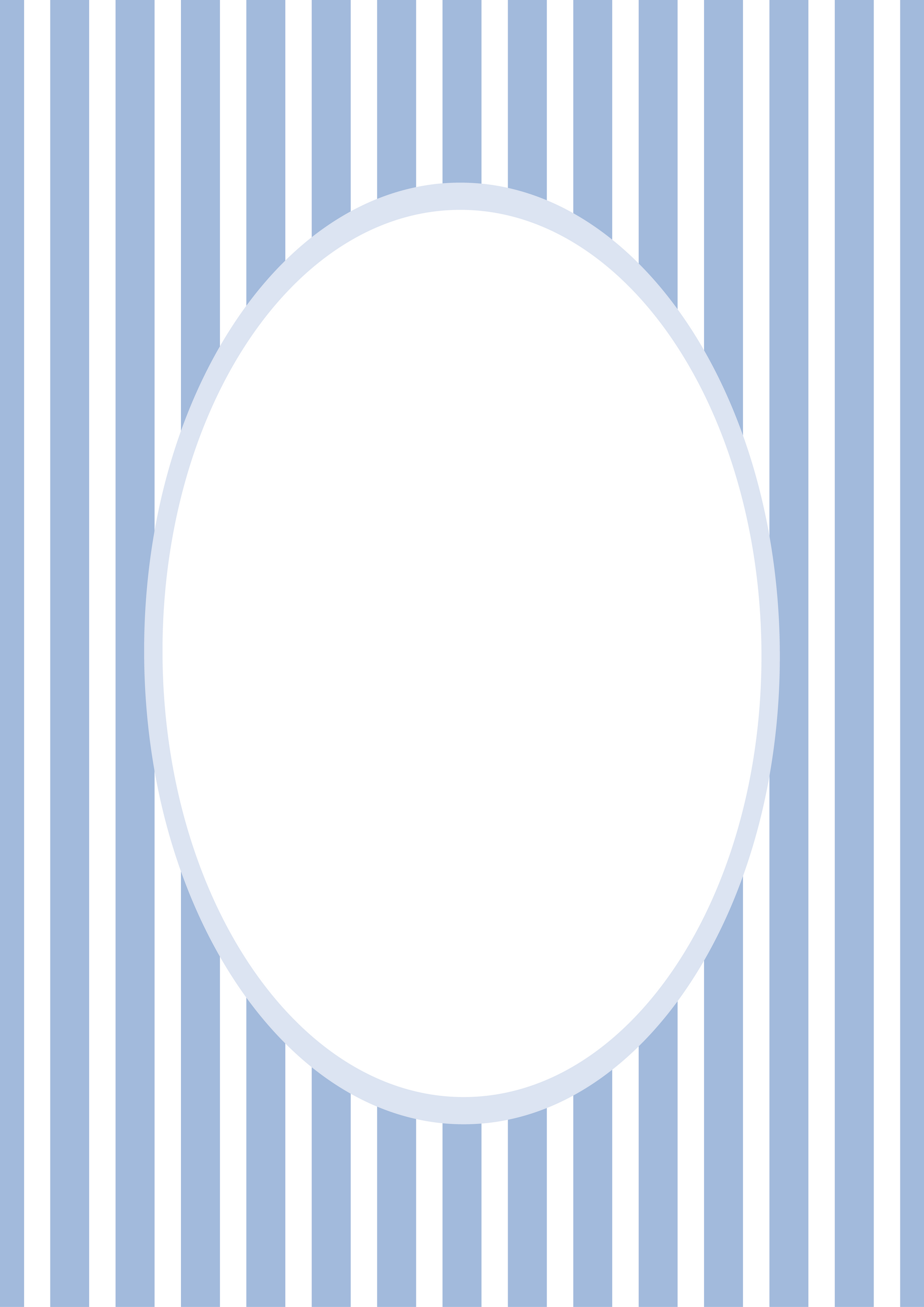 Blue Oval Medium Stripes Picture Photo Mat