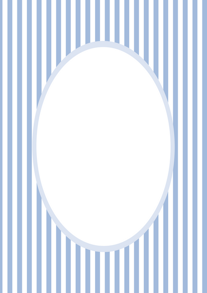 Small Stripes Photo Mount - picture frame passepartout - oval aperture - Coeur et Maman