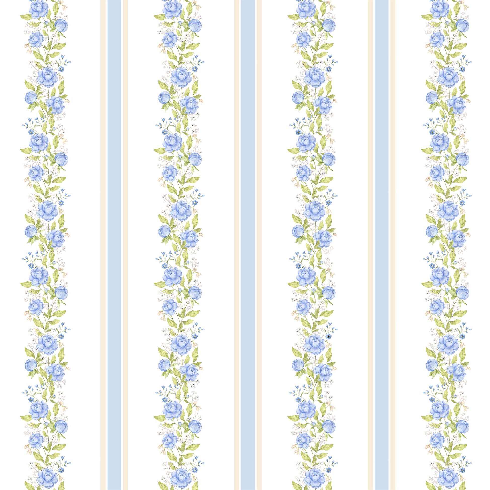 Blue Peony Reverie Wallpaper