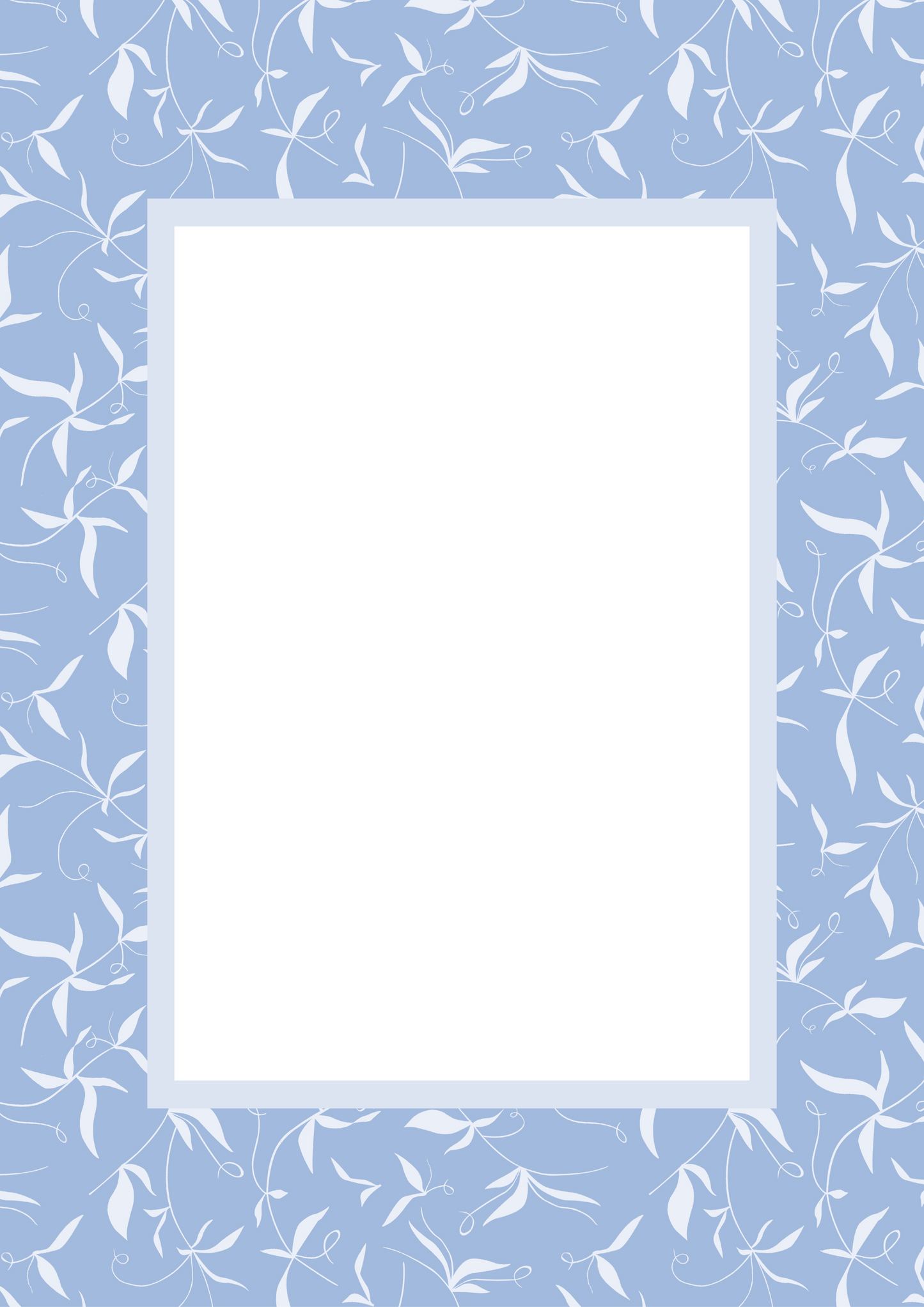 Blue Rectangular Botanical Patterned Photo Mat