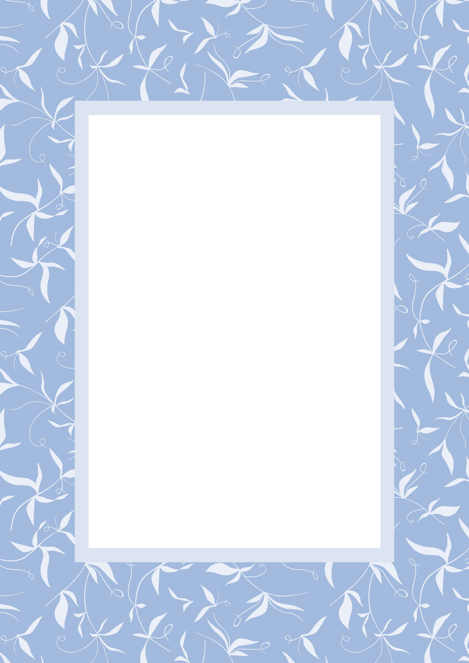 Blue Rectangular Botanical Patterned Photo Mat