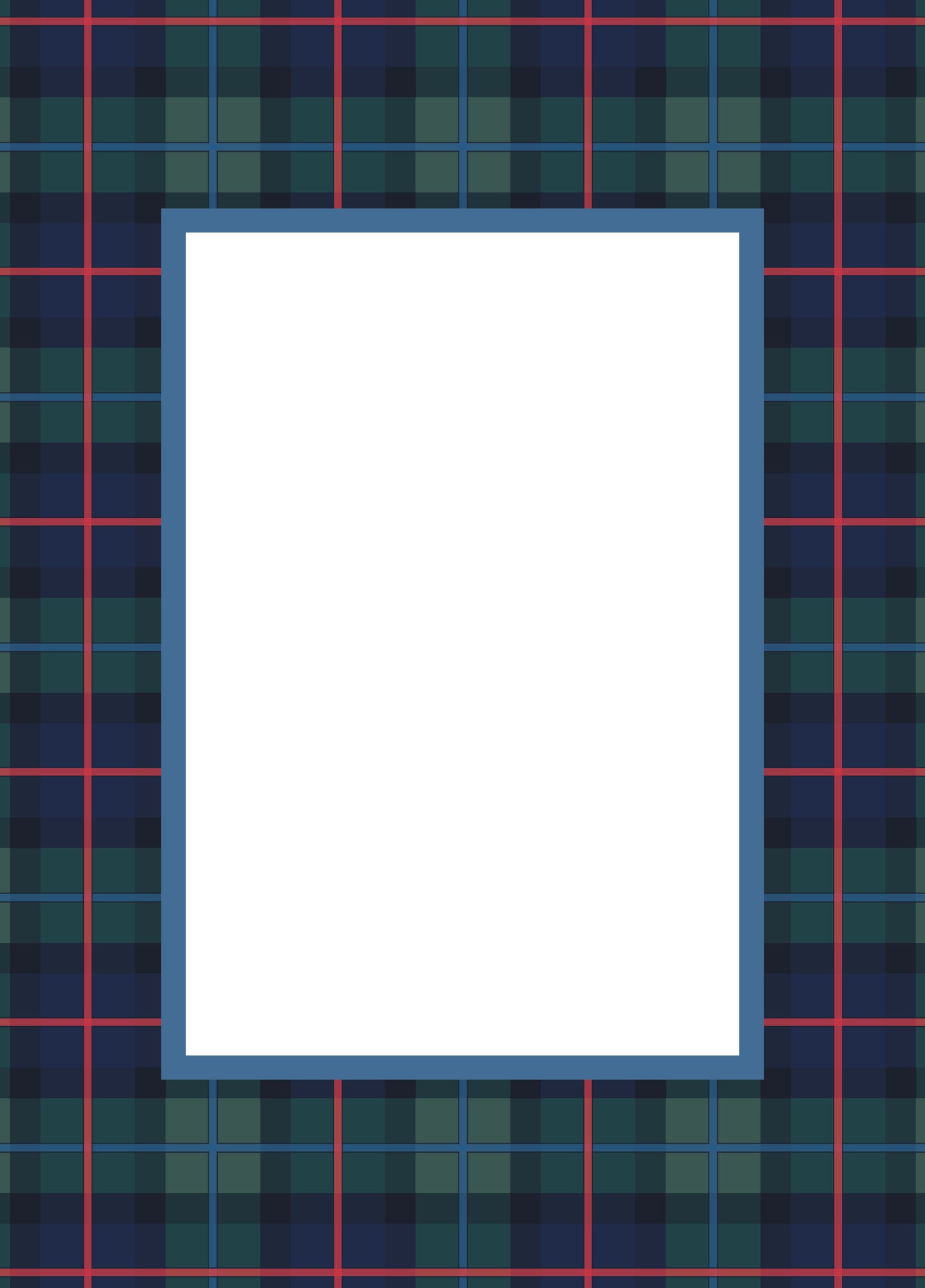 Blue Rectangular Campbell of Cawdor Tartan Photo Mat