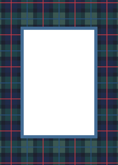 Blue Rectangular Campbell of Cawdor Tartan Photo Mat