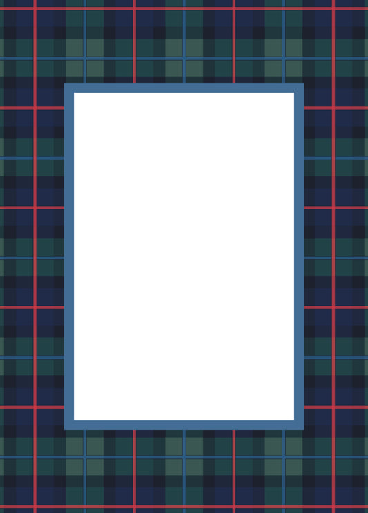 Blue Rectangular Campbell of Cawdor Tartan Photo Mat