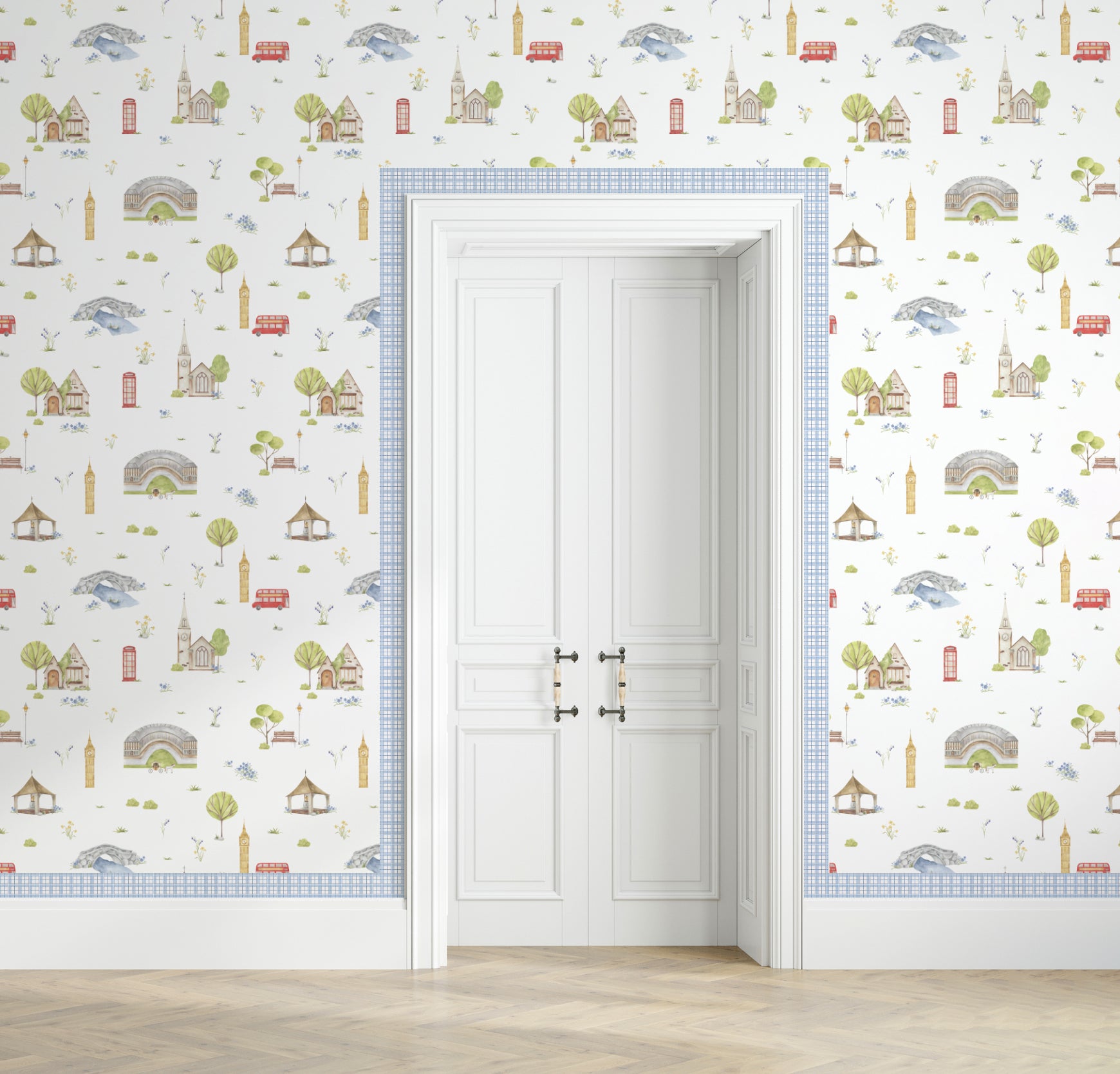 Blue Tartan Wallpaper Border