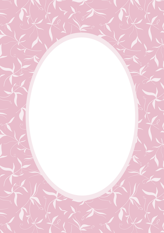 Botanical__Pink__Oval

Pink botanical picture frame mat board with soft botanical motif; ideal for baby girl portraits, whimsical nursery décor, or sentimental family prints — a charming gift for birthdays, christenings, or baby showers.