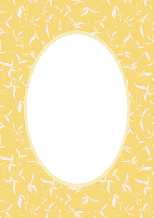 Botanical__Yellow__Oval

Yellow botanical picture frame mat board with cheerful botanical accents; perfect for light-filled nursery prints, sunny family photos, or seasonal artwork — a joyful gift for baby showers, birthdays, christenings, or Easter.