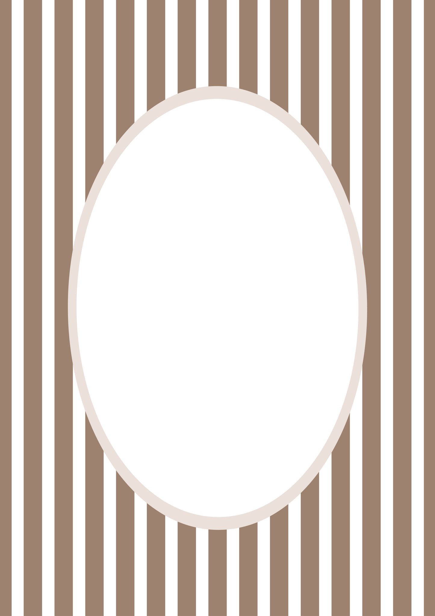 Brown Oval Medium Stripes Photo Mat
