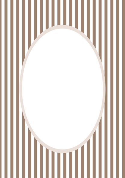 Brown Oval Small Stripes Photo Mat