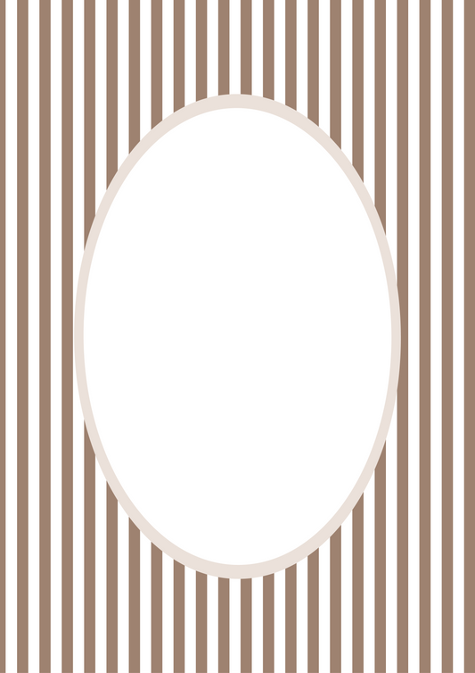 Brown Oval Small Stripes Photo Mat