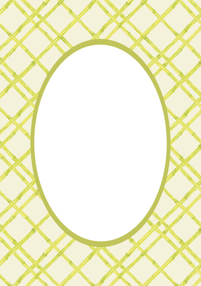 Bamboo Photo Mount - picture frame passepartout - oval aperture - Coeur et Maman
