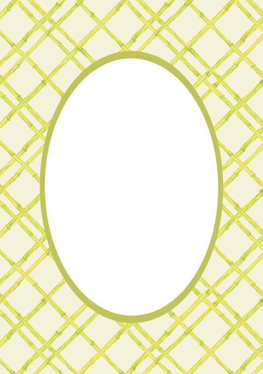 Chartreuse Bamboo Oval Photo Mat